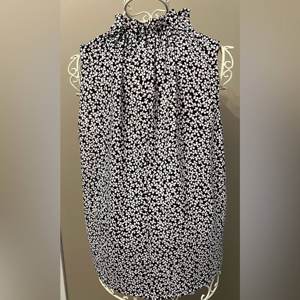 Ann Taylor Sleeveless Blouse Mock Neck XL